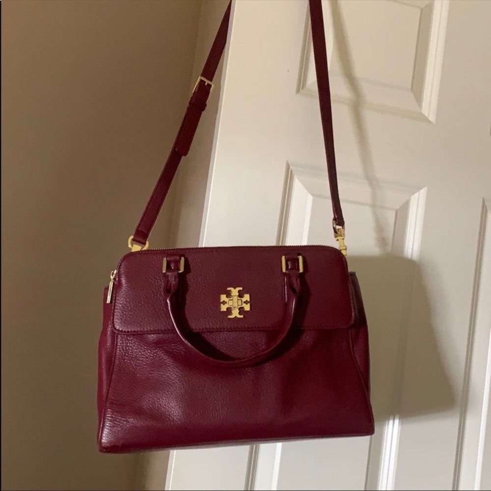 Burgundy Tory Burch Medium Satchel Purse